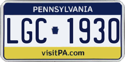 PA license plate LGC1930