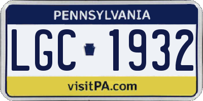 PA license plate LGC1932