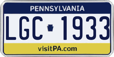 PA license plate LGC1933