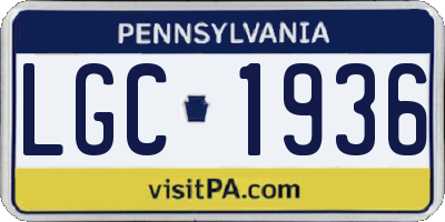 PA license plate LGC1936