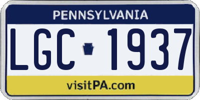 PA license plate LGC1937