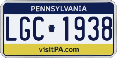 PA license plate LGC1938