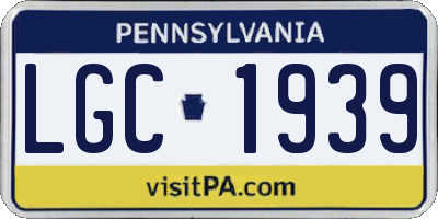 PA license plate LGC1939