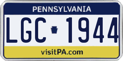 PA license plate LGC1944
