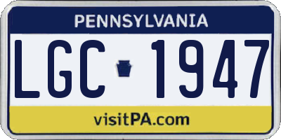 PA license plate LGC1947