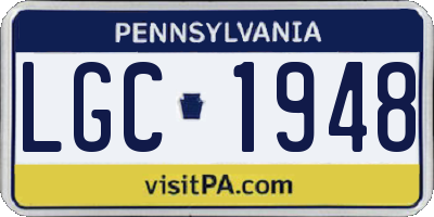 PA license plate LGC1948