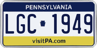 PA license plate LGC1949