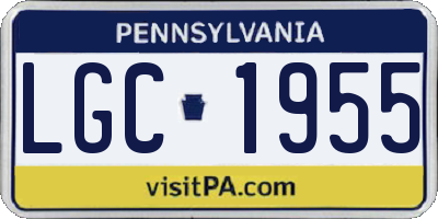 PA license plate LGC1955