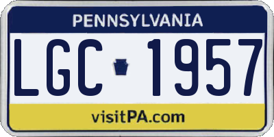 PA license plate LGC1957