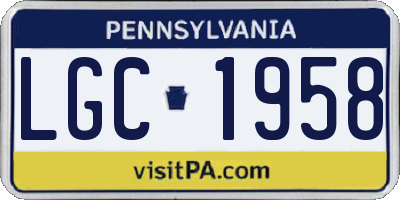 PA license plate LGC1958