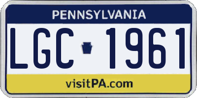 PA license plate LGC1961