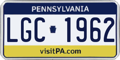 PA license plate LGC1962