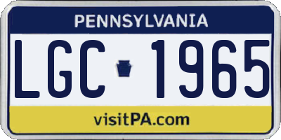PA license plate LGC1965