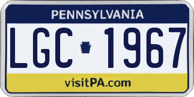PA license plate LGC1967