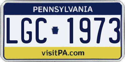 PA license plate LGC1973