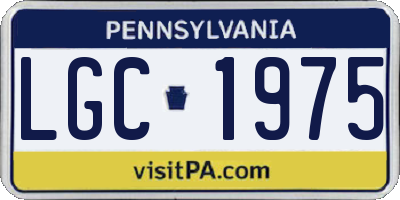 PA license plate LGC1975