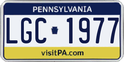 PA license plate LGC1977