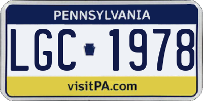 PA license plate LGC1978