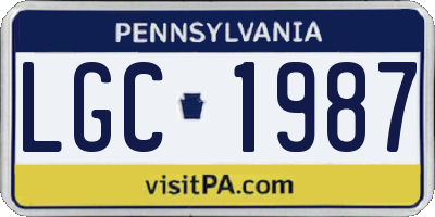 PA license plate LGC1987