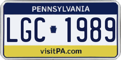 PA license plate LGC1989