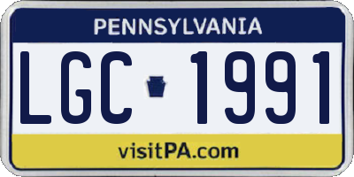 PA license plate LGC1991