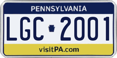 PA license plate LGC2001