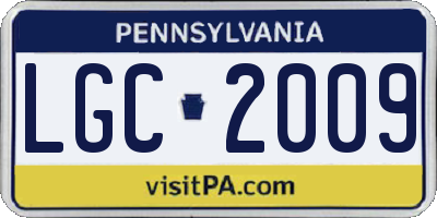 PA license plate LGC2009