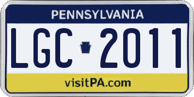PA license plate LGC2011