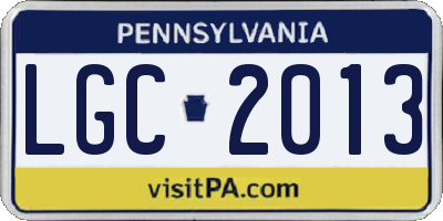 PA license plate LGC2013