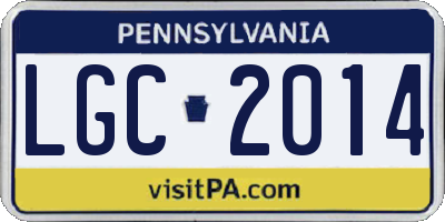 PA license plate LGC2014