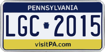PA license plate LGC2015