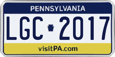 PA license plate LGC2017