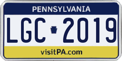 PA license plate LGC2019