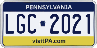 PA license plate LGC2021