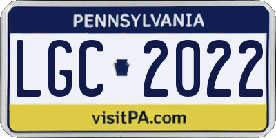 PA license plate LGC2022