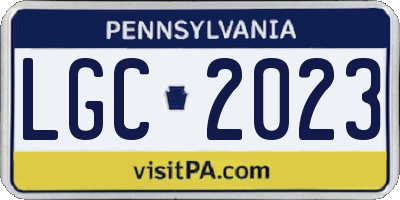 PA license plate LGC2023
