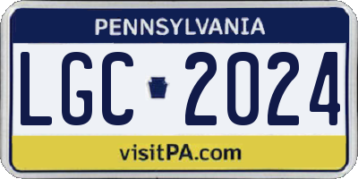 PA license plate LGC2024