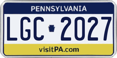 PA license plate LGC2027