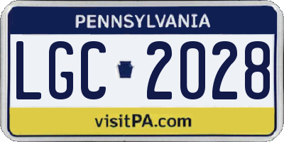 PA license plate LGC2028