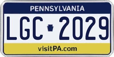 PA license plate LGC2029