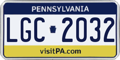 PA license plate LGC2032