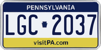 PA license plate LGC2037