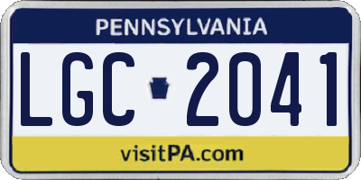 PA license plate LGC2041
