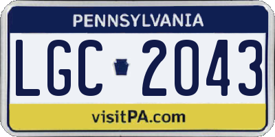 PA license plate LGC2043