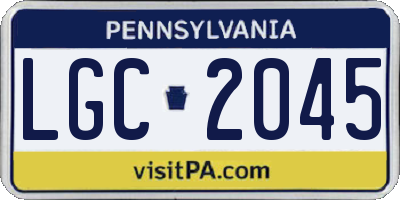 PA license plate LGC2045