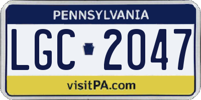 PA license plate LGC2047