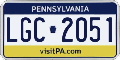 PA license plate LGC2051