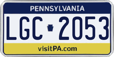 PA license plate LGC2053