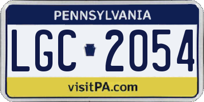 PA license plate LGC2054