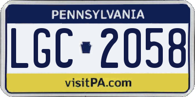 PA license plate LGC2058